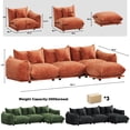thumbnail image 5 of Advwin L-Shaped Modular Sectional Sofa with Ottoman, Modern 3-Seater Oversized Cloud Couch with Thick Cushions for Living Room, Bedroom, Apartment, Small Spaces, Orange, 5 of 10