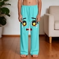thumbnail image 5 of Boys Soft Stretchy Green Sweatpants Anime Face Print Kawaii Kids Lounge Pants Elastic Waistband Casual Bottoms with Side Pockets,Size 13 T, 5 of 9