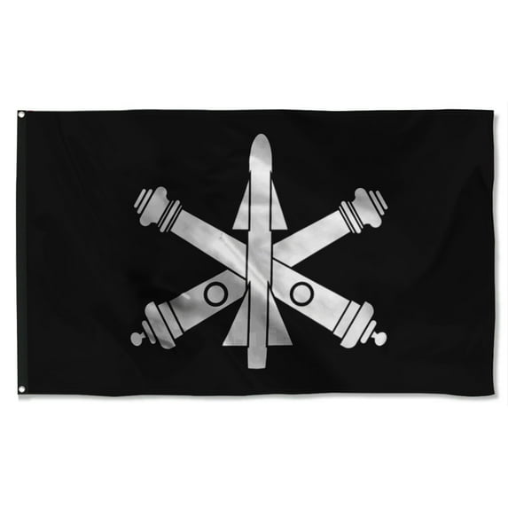 Cayyon Air Defense Artillery Branch Black And White Flag 3x5Feet Military Banner with 2 Brass Grommets