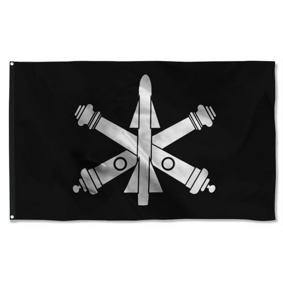 Cayyon Air Defense Artillery Branch Black And White Flag 3x5Feet Military Banner with 2 Brass Grommets