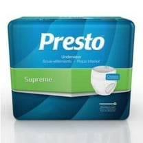 Presto Maximum Absorbency Underwear Large 44" to 58" Waist White Pack of 18