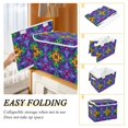 thumbnail image 2 of Yayeee Collapsible Cube Storage Bin with Lid Fabric Closet Decorative Basket with Handles, Purple Stained Glass Pattern, 2 of 7