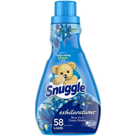 Snuggle Exhilarations Liquid Fabric Softener, Blue Iris & Ocean Breeze, 50 Ounce, 58 Loads