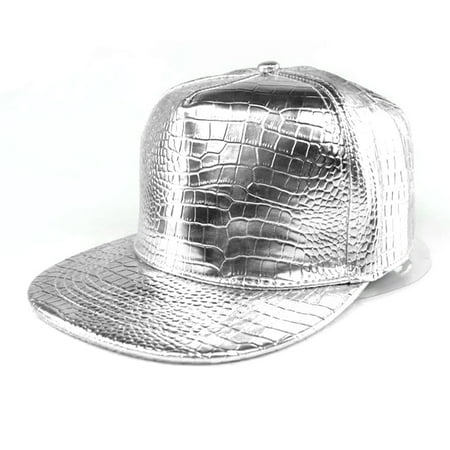 - Alligator Grain Snapback Cap Men Women Girl Leather Hip Hop Baseball Cap Solid Color Summer Unisex Hat
