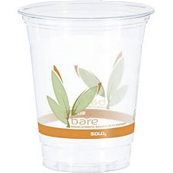 Solo Cup SCCRTP12BARE 12 oz Bare Eco-Forward Squat RPET Cups, Clear