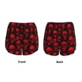 thumbnail image 6 of Sigee Red Skulls for Women's Athletic Shorts High Waisted Running Shorts Pocket Sporty Short Gym Elastic Workout ShortsLarge, 6 of 9