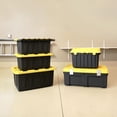 thumbnail image 2 of CHTER 2-Pack Durabilt, Heavy Duty Plastic Storage Bins with Lids, 15 Gallon, Black/Yellow - Stackable Container Boxes for Home, Attic, and Garage Organization, 2 of 9