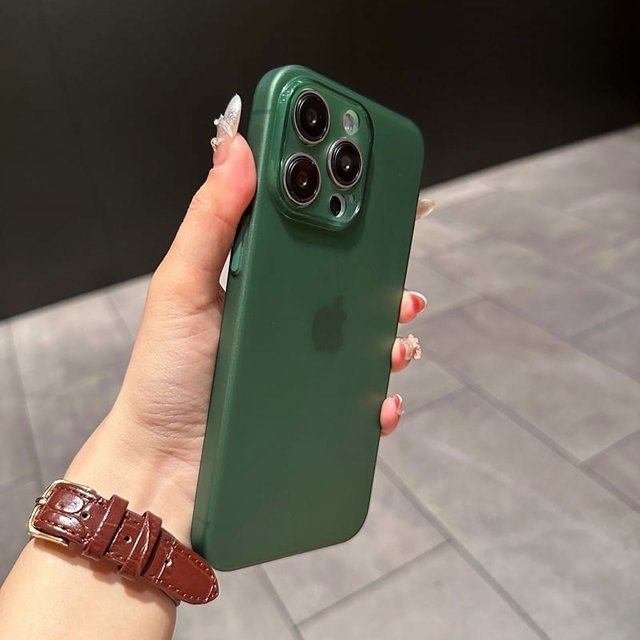 0.3mm Ultra Thin Matte Case For iPhone 16 15 14 13 12 11 Pro Max Plus Mini Silicone Soft Candy Color Transparent Cover Luxury Dark green for iphone14ProMax(6.7")