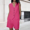 thumbnail image 4 of Traje De Moda De 2 Piezas Traje de moda de 2 piezas para mujer Conjunto cómodo de 2 piezas a juego Cozy Slim Fit Ropa diaria Cgtredaw Rosa Roja Xs para Mujer, 4 of 6