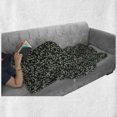 thumbnail image 6 of Tropical Soft Flannel Fleece Blanket, Exotic Foliage Hand Drawn Floral Baby Eucalyptus Branches Hawaii Flora, Cozy Plush for Indoor and Outdoor Use, 60" x 80", Sage Green and Black, by Ambesonne, 6 of 6