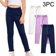 thumbnail image 2 of Hellosay Toddler 3 Pack Leggings Cotton Elastic Waist Ruffle Hem Strecth Comfortable Solid Casual Dance Pants Size 1-9, 2 of 8