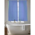 thumbnail image 5 of Sheer Curtains 72 Inches Long 2 Panels, Blue Gradient Stripes Rod Pocket Curtain Voile Draperies, Geometric Minimalist Style Light Filtering Window Treatment for Living Room Kitchen Bedroom, 5 of 8