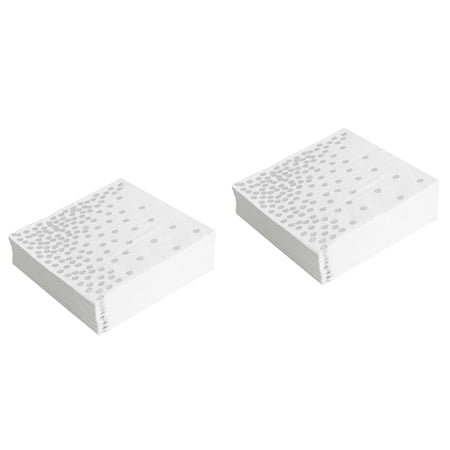 WORGEOUS 40 PCS Dots Pattern Paper Napkin Disposable Napkin Tissue Party Tissue Napkin for Party Gathering Festival (Silver)