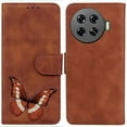 thumbnail image 1 of Étui pour Transsion Tecno Spark 20 Pro+ Style Portefeuille Imprimé Papillon en Cuir - Marron, 1 of 5