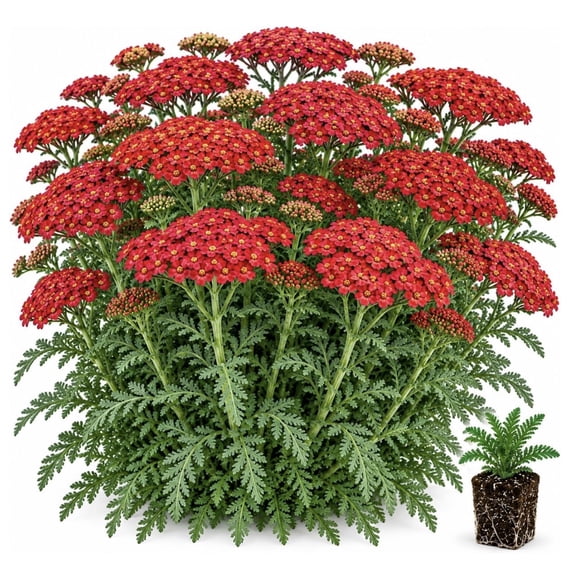 3 Red Yarrow Live Plant Plugs | Achillea Perennial Pollinator Garden Plants