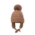 thumbnail image 5 of CPNG Baby Boys Girls Fleece Lined Pompom Knitted Cute Pilot Hat Kids Faux Fur Trapper Winter Warm Hat Toddler Ushanka Earflaps Beanie Cap, 5 of 5