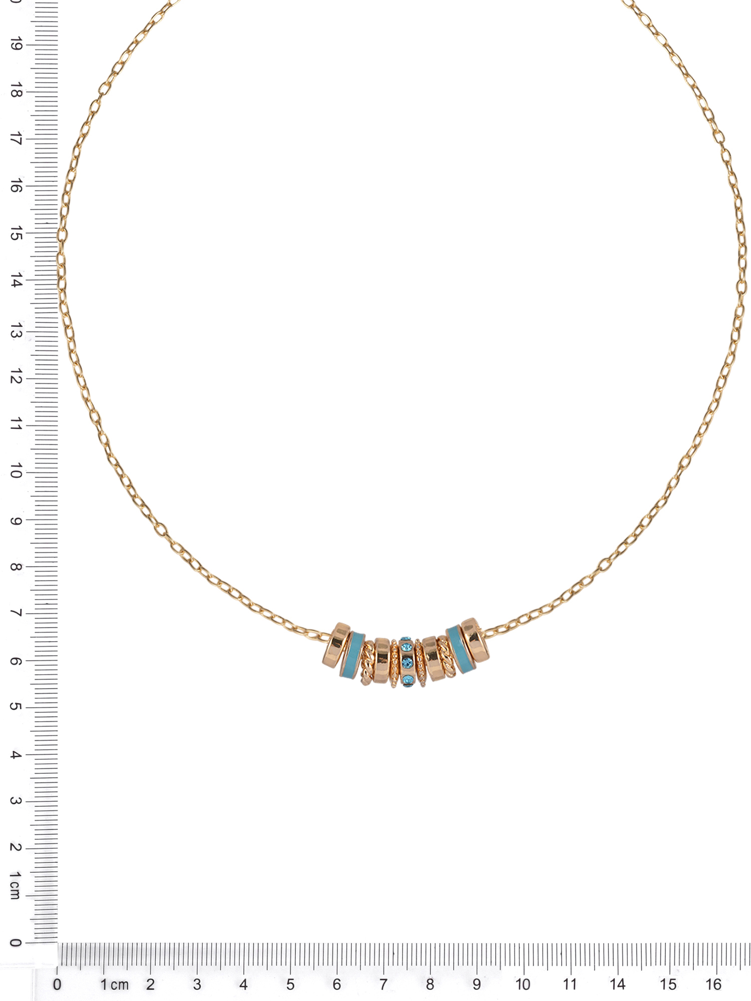 Time and Tru Goldtone Chain with Blue Zirconia Birthstone "December" Necklace