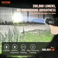 thumbnail image 2 of VEVOR Rechargeable Spotlight Flashlight, 200,000 Lumens, IP67 Waterproof Handheld LED Spot Light, Super Bright Portable Searchlight with 4 Modes Detachable Lens USB Port, for Hunting Boating Camping, 2 of 9