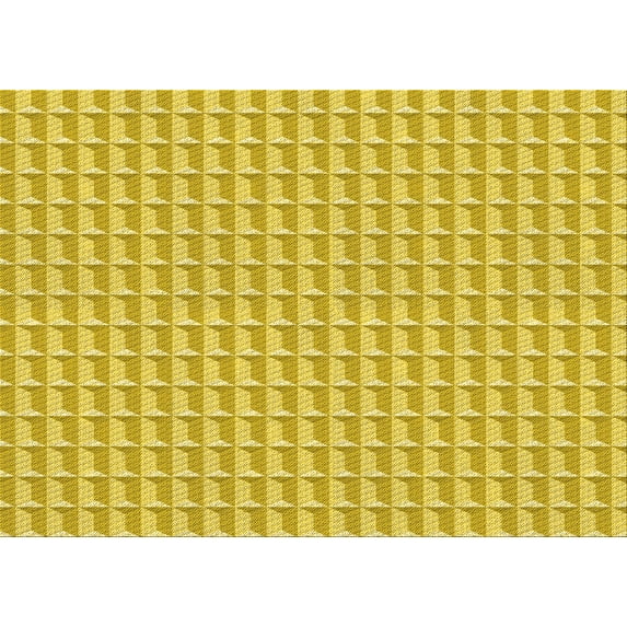 Ahgly Company Machine Washable Indoor Rectangle Transitional Banana Yellow Area Rugs, 5' x 7'