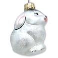 thumbnail image 3 of White Rabbit Blown Glass Ornament Handcrafted in Ukraine, 3 of 4