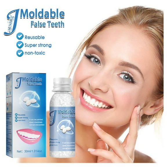 Gránulos para la reparación de dientes, kit de reparación dental con perlas de ajuste, empaste temporal reutilizable, perlas de ajuste térmico para dientes, adhesivo para reparación de dientes faltant