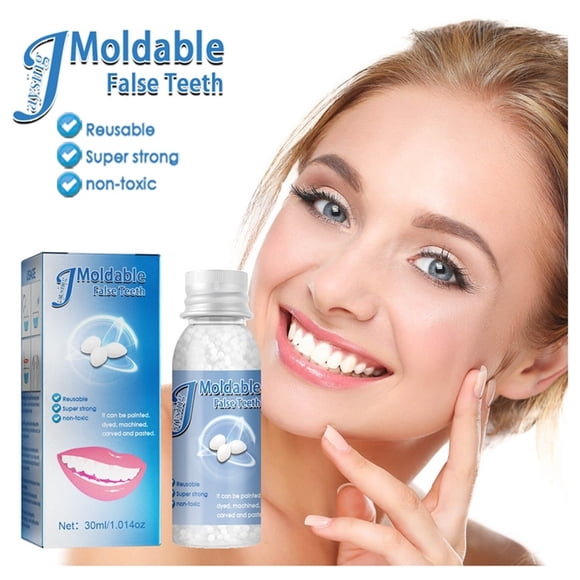 Gránulos para la reparación de dientes, kit de reparación dental con perlas de ajuste, empaste temporal reutilizable, perlas de ajuste térmico para dientes, adhesivo para reparación de dientes faltant
