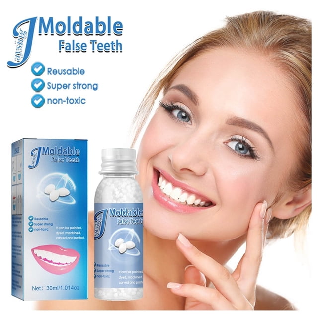 Gránulos para la reparación de dientes, kit de reparación dental con perlas de ajuste, empaste temporal reutilizable, perlas de ajuste térmico para dientes, adhesivo para reparación de dientes faltant