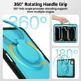 thumbnail image 6 of for iPad Pro 13 Inch M4 2024 7th Gen Tablet Case with Rotatable Stand & Handle Grip, Soft TPU Outer Shell Heat Dissipation Rugged Case with Adjustable Shoulder Strap Pen Holder, Lightblue, 6 of 9