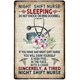 thumbnail image 1 of Tin Signs Bar Wall Decor Doctor Night Shift Nurse Sleeping Do Not Knock Or Ring Doorbell Night Shift Poster Home Wall Art Decoration Retro Metal Tin Sign 8x12 inch, 1 of 5
