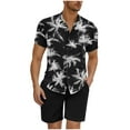 thumbnail image 6 of GERsome Men's Hawaiian Matching Sets 2 Piece Button Down Floral Shirts and Shorts Summer Vacation Outfits S-3XL, 6 of 6