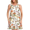 thumbnail image 1 of Vsdgher Robes d'Été Imprimé Champignons pour Femmes Robe de Plage Décontractée Col en U Sans Manches Robe d'Été Ample avec Poche, 1 of 7