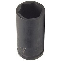 WESTWARD 1/2 in Drive Impact Socket Deep Socket, Black Oxide, Steel,1 3/8 in