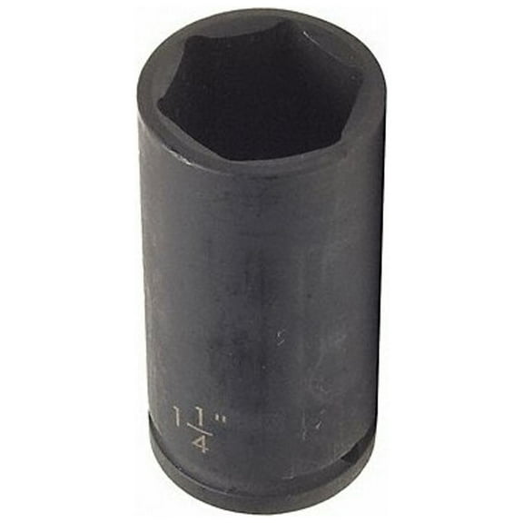 WESTWARD 1/2 in Drive Impact Socket Deep Socket, Black Oxide, Steel,1 3/8 in