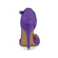 thumbnail image 2 of BLISSFUL STEP Chaussures pour Femmes Bout Rond Talon Aiguille Sandales à Bride en T Violet 5,5, 2 of 7