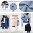thumbnail image 3 of SUNBS Jean Jacket For Women Denim Jacket With Pocket Button Down Loose Fit Style, 3 of 8