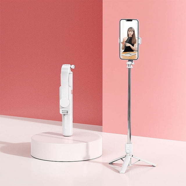 Palo selfie Bluetooth para teléfono móvil alargado de 1 m con luz de relleno, soporte de trípode de escritorio integrado de mano