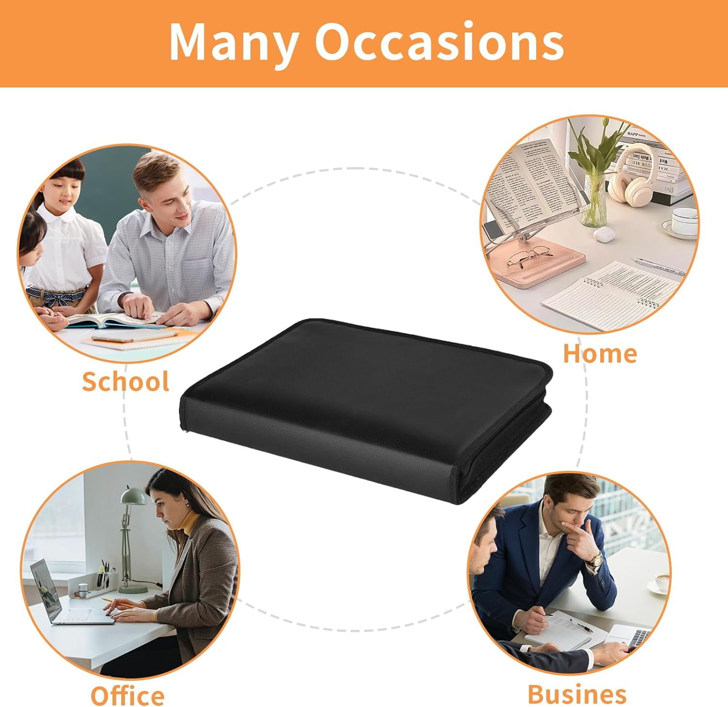 Fireproof & Waterproof Accordion File Organizer, 13-Pocket Expanding Document Organizer with Handle & Labels, Durable Heat-Resistant Folder for A4/Letter Files, Portable Business Fire Safe Storage