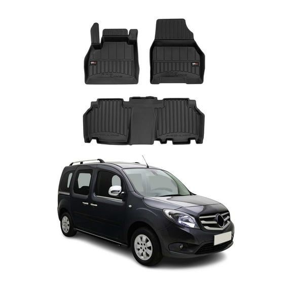 OMAC Premium Floor Mats for for Mercedes Citan 2012-2021 TPE Rubber Black 3Pcs