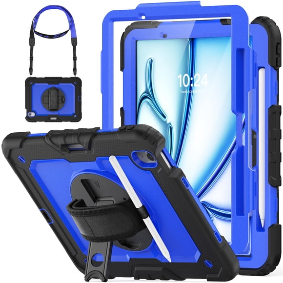 Funda robusta HXCASEAC iPad Air 11 M3 M2 2025 2024 Azul