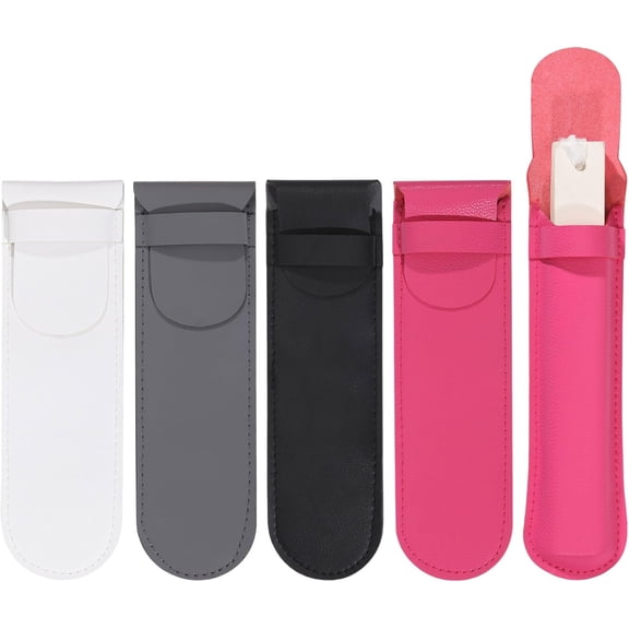 4 Pcs PU Leather Hand Fan Bags Mix Color Fabric Hand Fan Sleeves Hand Fan Protective Pouch Pocket Fan Bag for DIY handcrafting