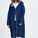 thumbnail image 1 of Abrigo y chaqueta vaquera de manga larga sin capucha para mujer, largo medio, informal, elegante, desgastado, largo, gabardina para mujer, 1 of 9