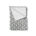 thumbnail image 2 of Floral Soft Flannel Fleece Throw Blanket, Monochrome Style Layout of Protea Flower Motifs, Cozy Plush for Indoor and Outdoor Use, 50" x 60", Charcoal Grey and White, by Ambesonne, 2 of 5