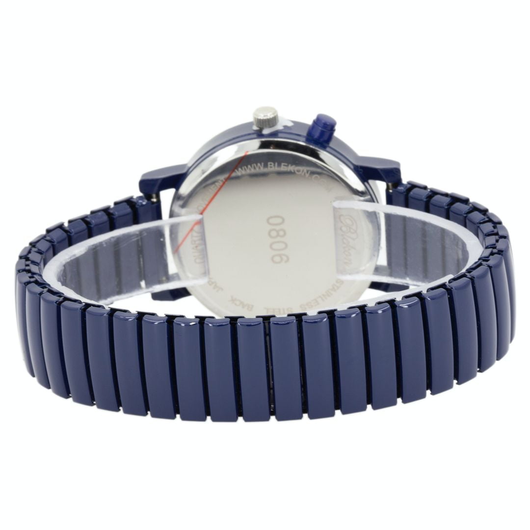 Blekon Original Light Up Dial Watch for Ladies 33mm Case Push Button Glossy Expansion Band - Analog Watch with Glow in The Dark Dial, Ideal for Everyday and Party Wear