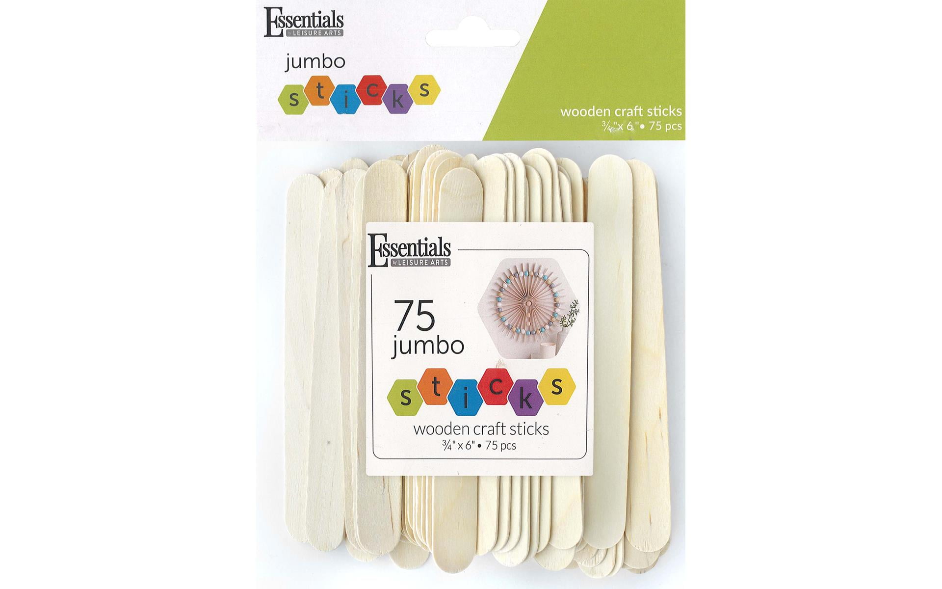 Essentials By Leisure Wood Craft Sticks Jumbo .75x6' 75pc