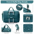 thumbnail image 5 of SYCNB Large Travel Duffel Bag, Weekender Overnight Bag for Women, Gym Tote Bag with Shoe Compartment, Carry-On Weekend Bag for Women with Wet Pocket for Travel Business, Peacock Blue, 5 of 7