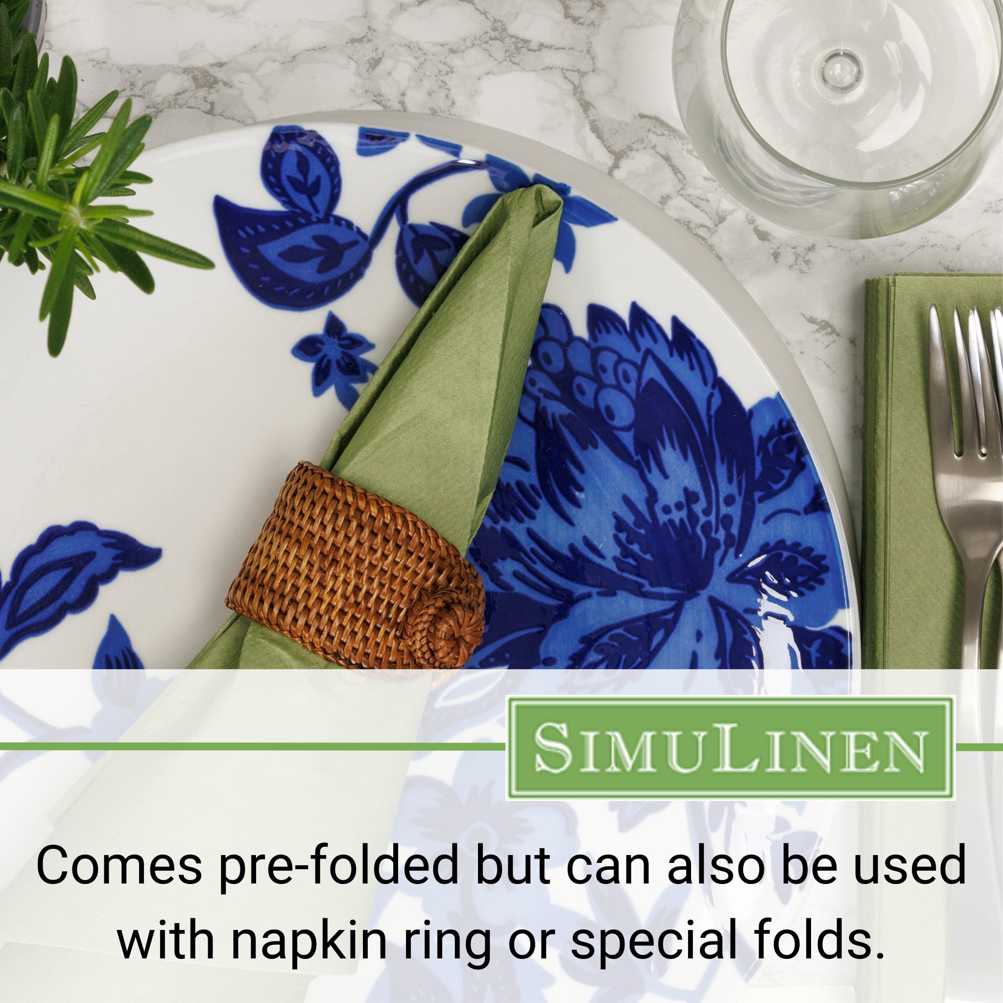 SimuLinen 16"x16" Signature Color Collection - Olive Green - 50 Napkins