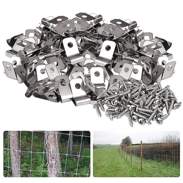 200 Clips En Acier Inoxydable Pour L'installation De Fils Souds Sur Des Cltures En Bois Clips Pour Cltures De Btail En Mtal, Clips Pour Cltures En