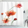 thumbnail image 1 of Ambesonne Watercolor Shower Curtain, Colorful Wildflowers, 69"Wx75"L, Scarlet Dark Green, 1 of 3