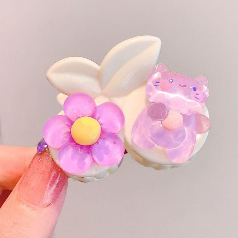 Cute Cherry Hair Claw Rabbit Cat Girls Hair Wear Resin Hair Clip Women Hair  Accessories Hairpin Cherry Hair Claw Children Head Wear F 