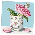 thumbnail image 4 of Kit de bordado contado con patrones impresos de punto de cruz de flores estampadas, 11 ct y 14 ct 27 x 27cm 11CT, 4 of 9
